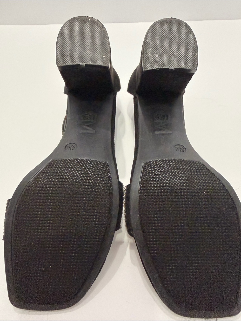 Black Rhinestone Ankle-Strap Heels - Picture 6 of 9